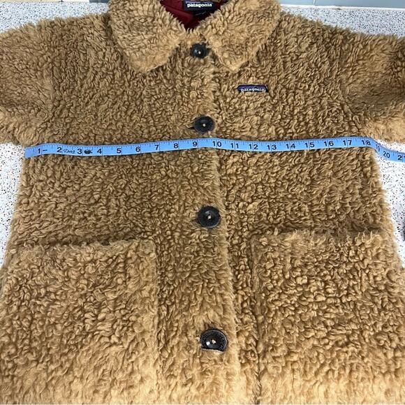 Patagonia Recycled High-Pile Fleece Long Teddy Coat Jacket Brown Tan Size Small - Picture 13 of 16